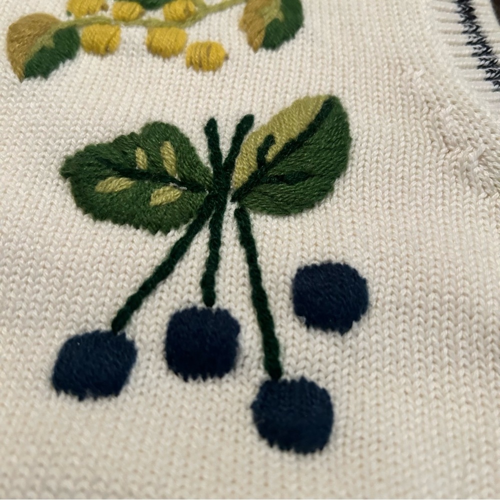 Vintage size large embroidered floral sweater vest grandma core, coastal grandma - Picture 5 of 16